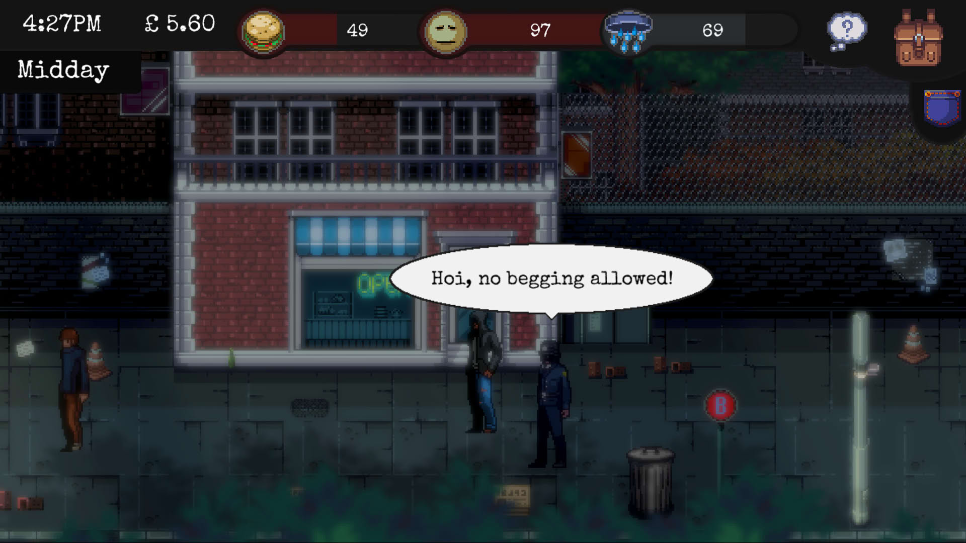 Screenshot for Change: A Homeless Survival Experience