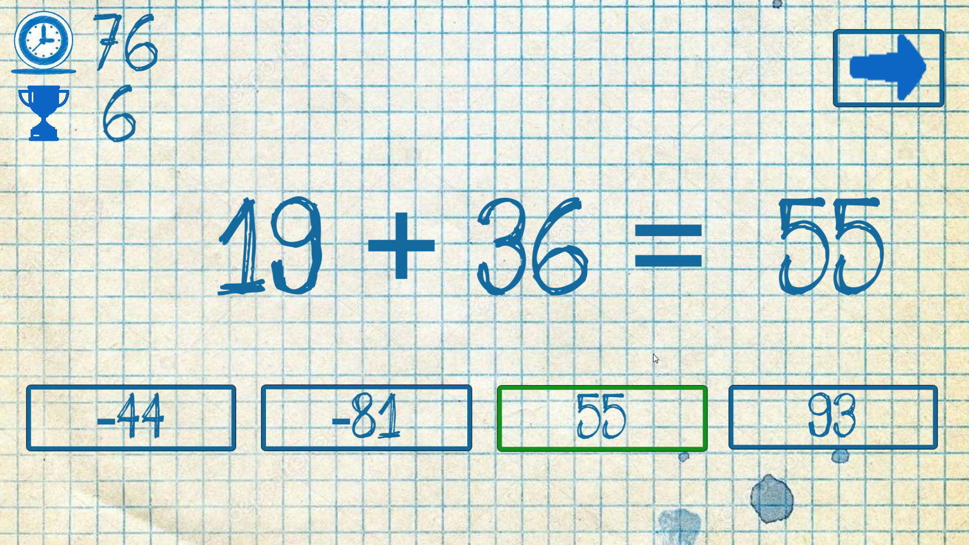 Screenshot for The young mathematician: Easy difficulty