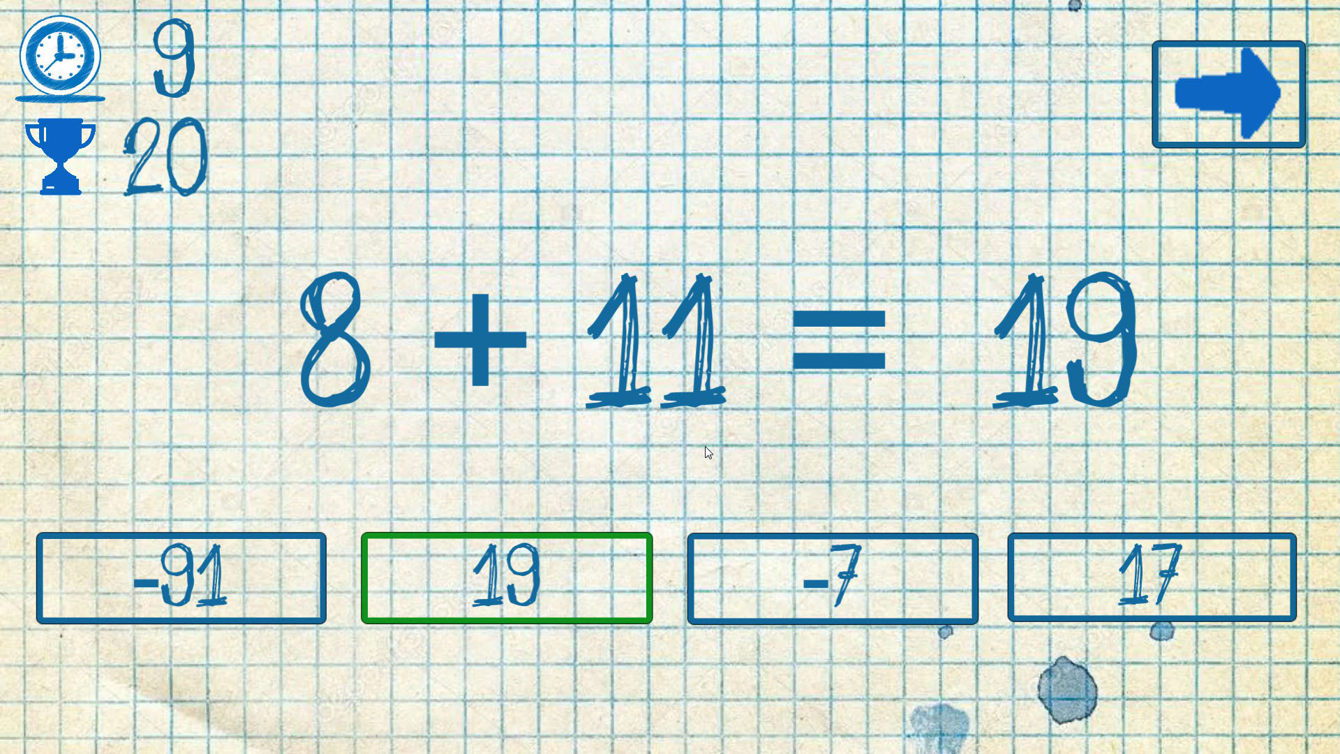 Screenshot for The young mathematician: Easy difficulty
