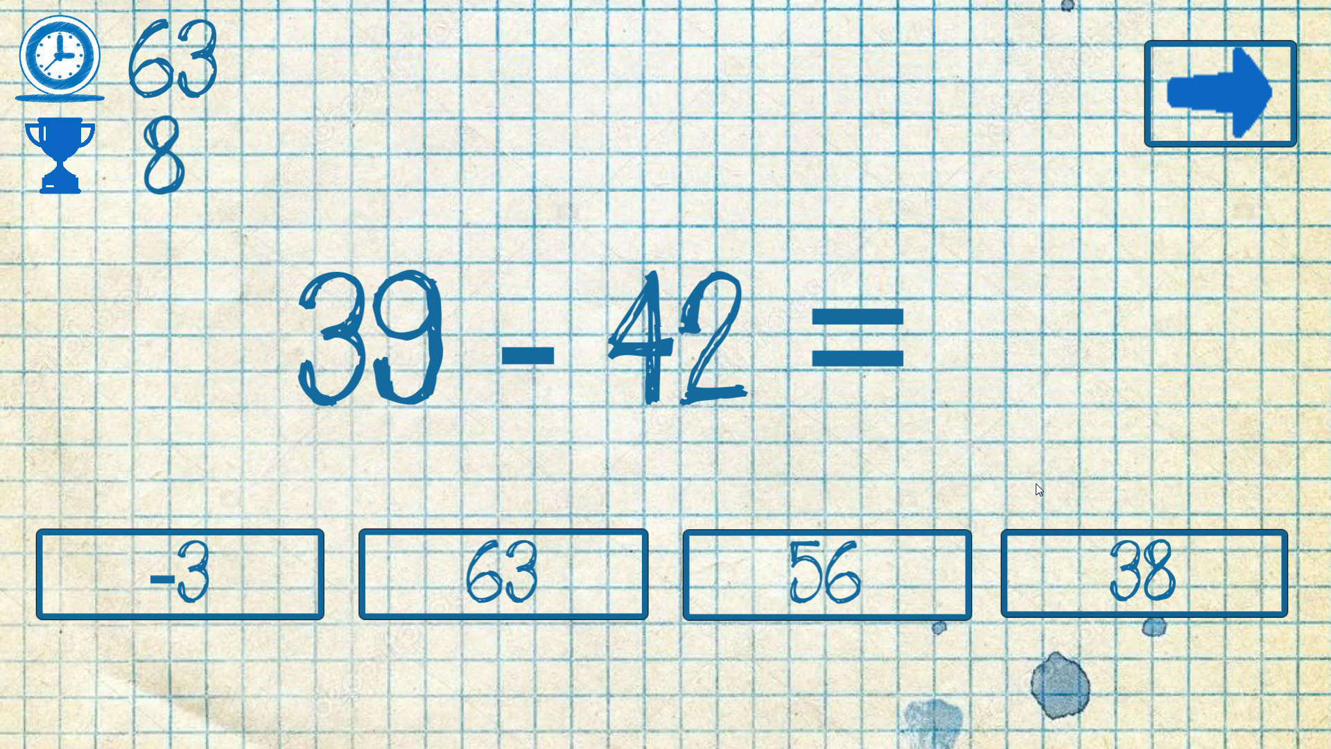 Screenshot for The young mathematician: Easy difficulty