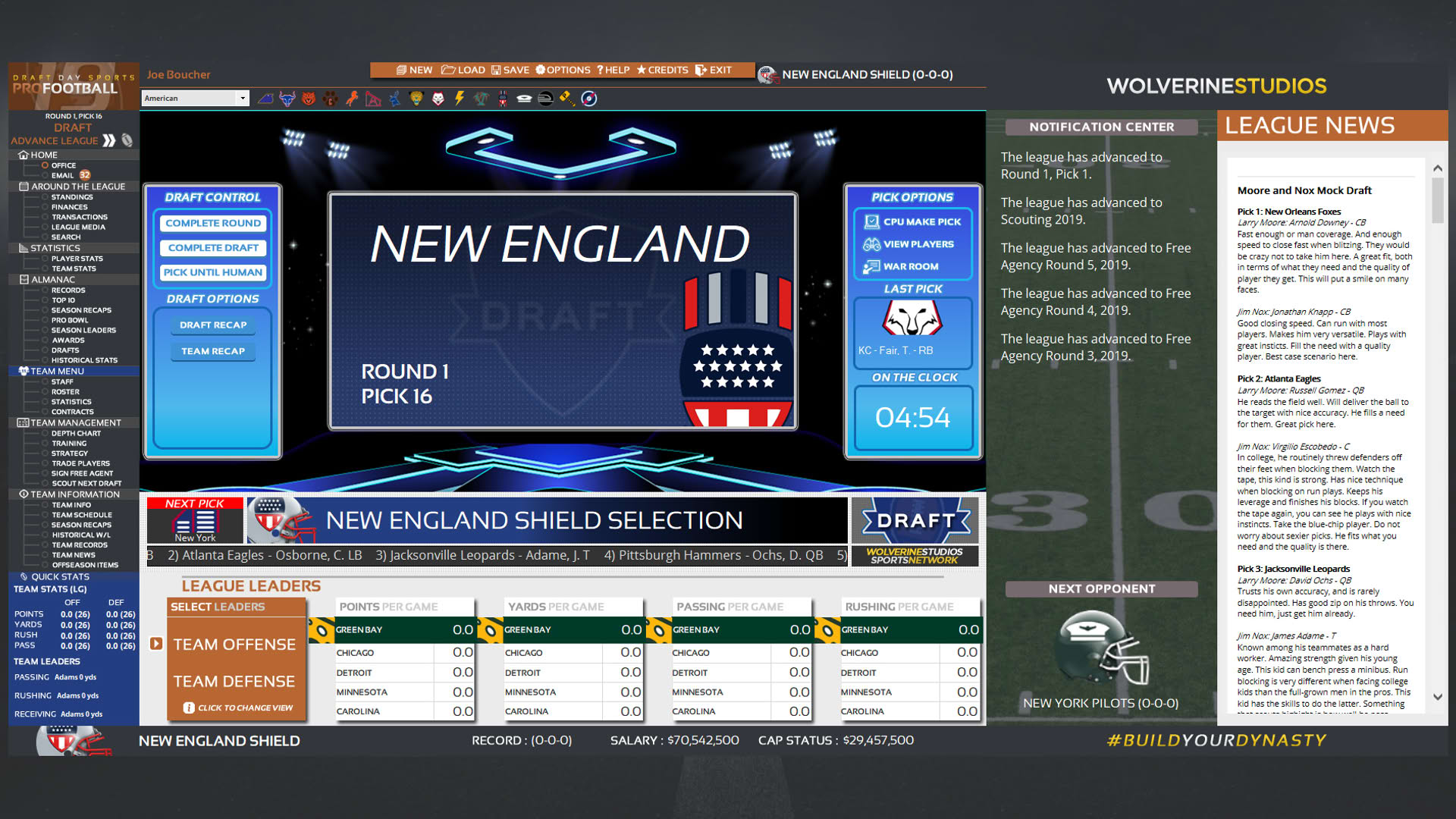 Screenshot for Draft Day Sports: Pro Football 2019