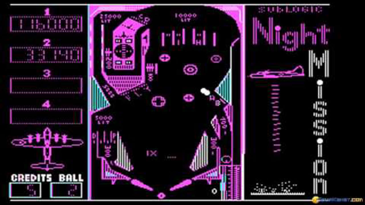 Night Mission Pinball gameplay (PC Game, 1982)