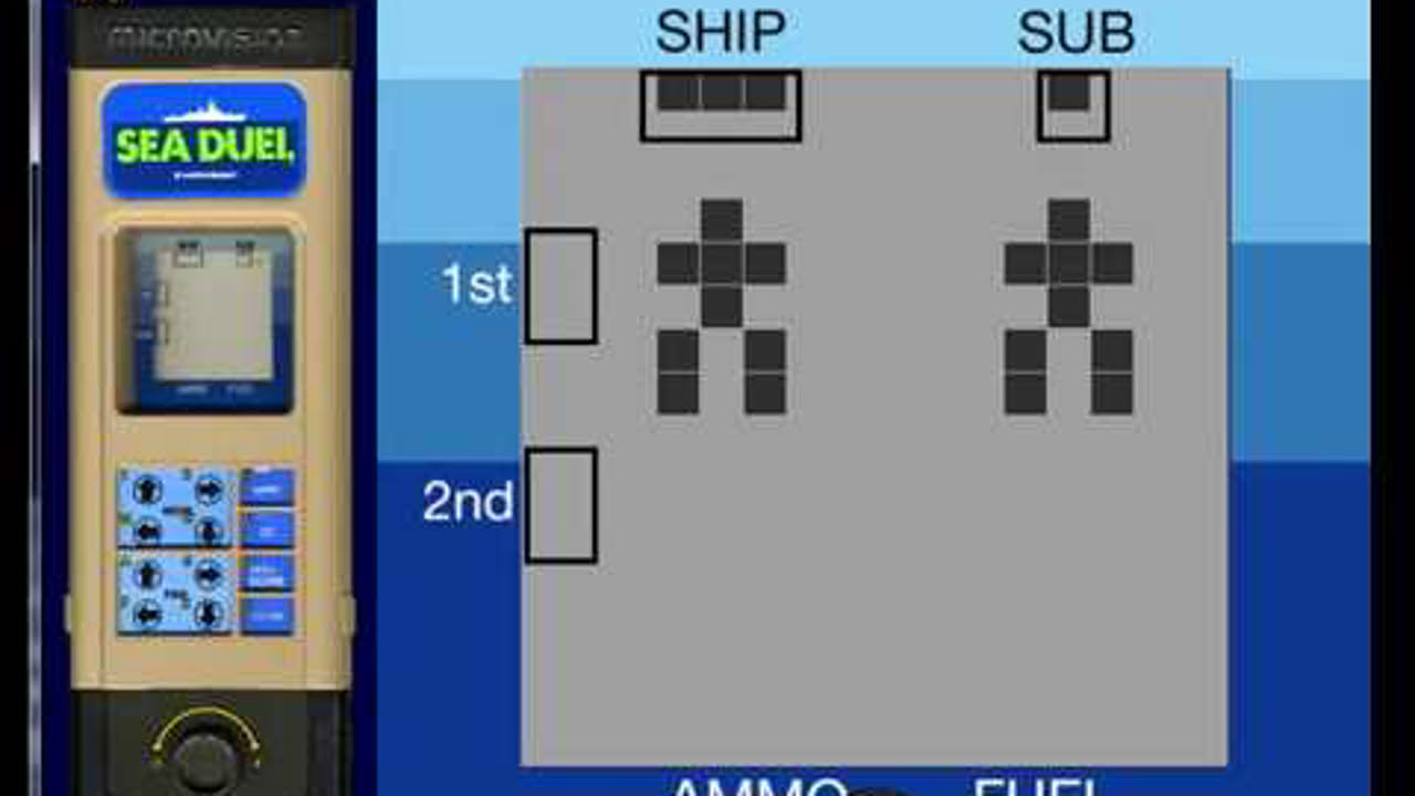 Sea Duel - Microvision Milton Bradley - emulador Microvision Emulator Build 15