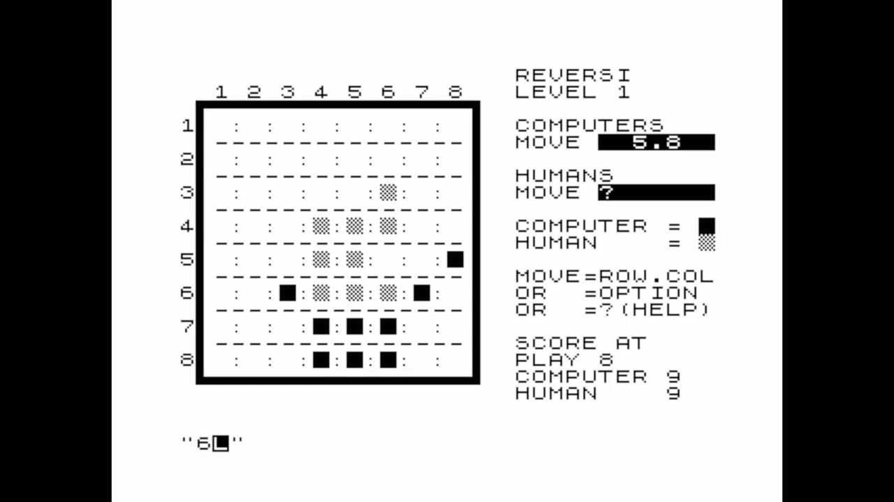 Reversi (Artic) for the ZX81