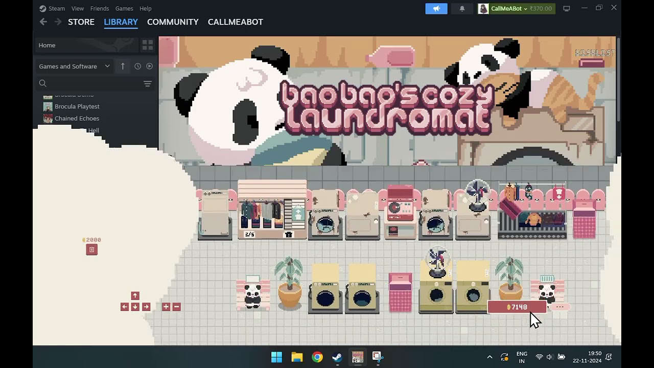 Bao Bao's Cozy Laundromat - More updates to the game. And coming towards the end of development.
