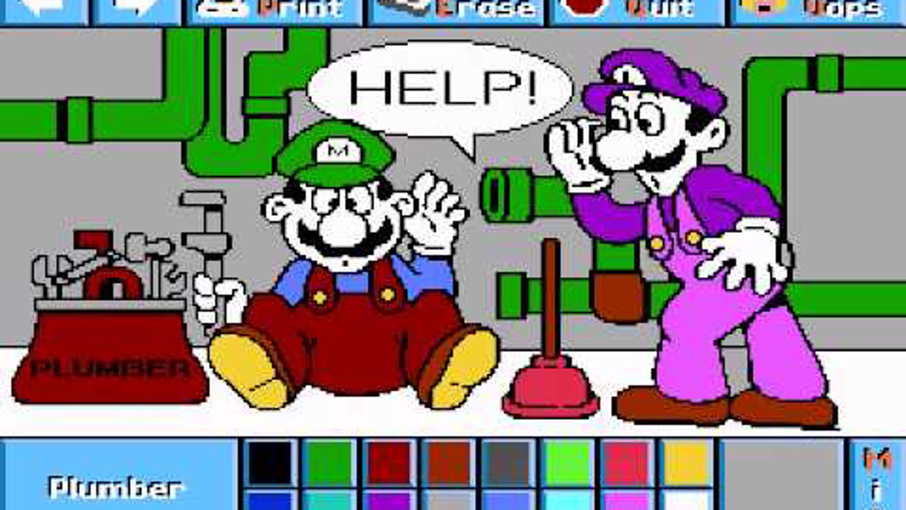 Electric Crayon 3.1.: Super Mario Bros & Friends: When I Grow Up (MS DOS) Gameplay