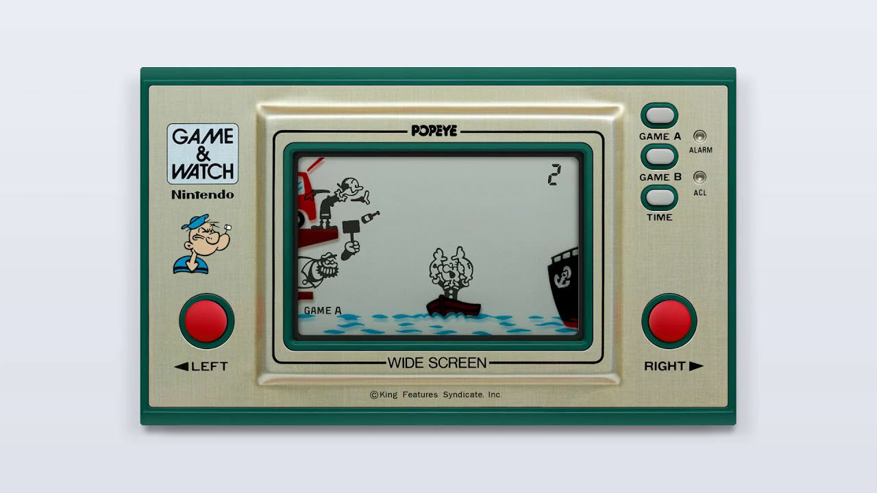Game & Watch - Popeye (wide screen) (c)1981 Nintendo [MAME emulation footage]