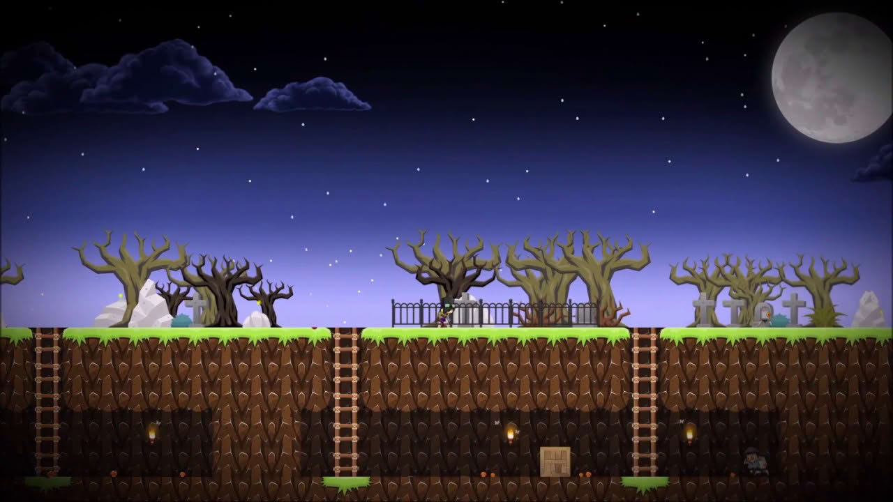 Steampunk Graveyard - side scrolling 2D action platformer game for PC