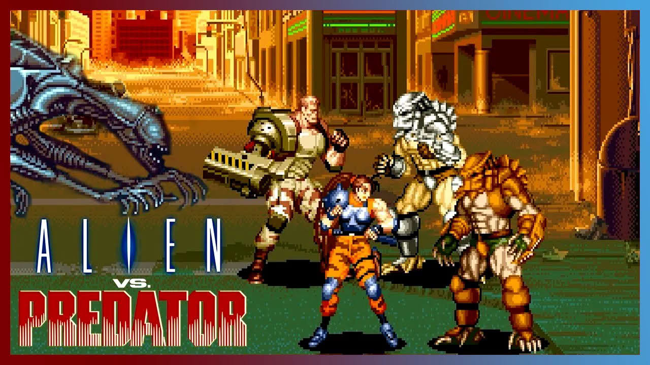 Alien Vs Predator - Full Co-op Gameplay 1cc - Predator Warrior & Major Schaefer (ARCADE)