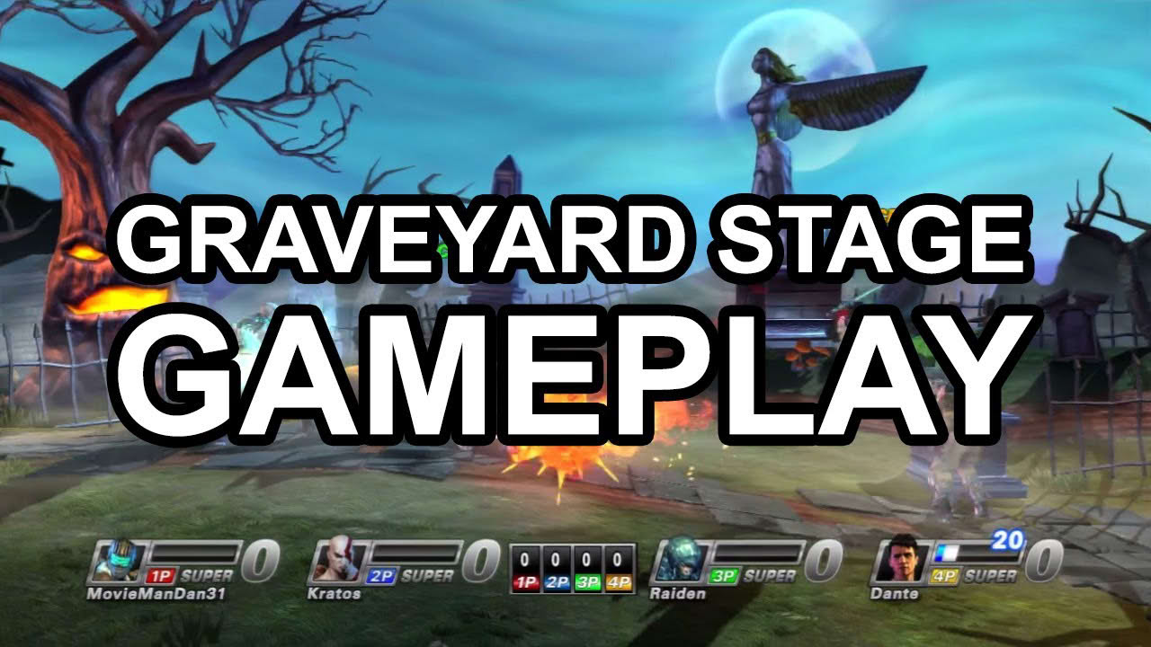 Playstation All Stars Battle Royale - DLC: Graveyard Stage Gameplay
