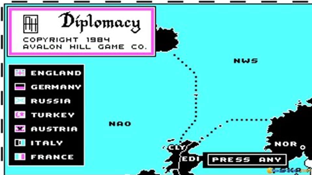Computer Diplomacy gameplay (PC Game, 1984)