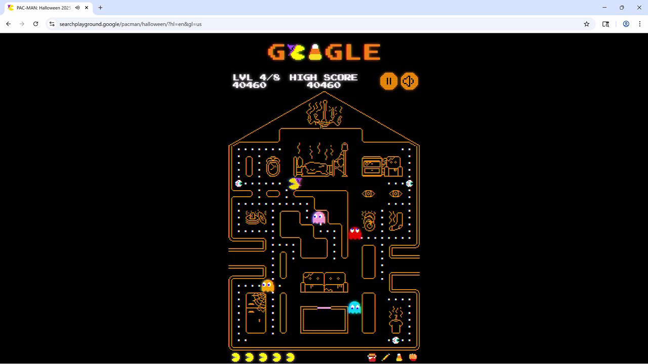 Halloween 2025 Pac Man Game Google Doodle Link Beat All Levels All Treats With Ending