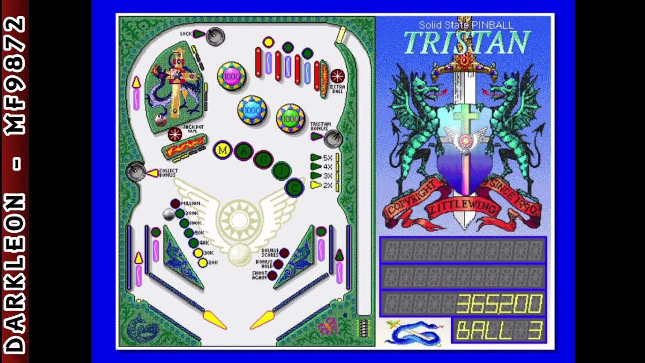 Tristan Pinball © 1991 Amtex - PC DOS - Gameplay