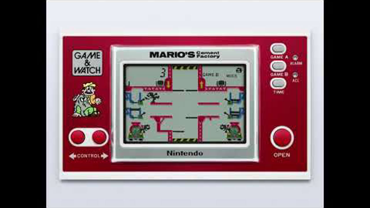Game & Watch - Mario's Cement Factory (New Wide Screen) (c)1983 Nintendo [MAME emulation footage]