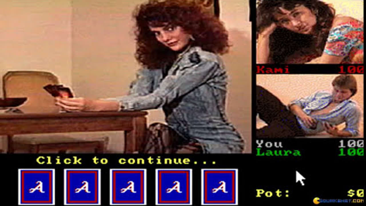 Strip Poker 3 gameplay (PC Game, 1991)