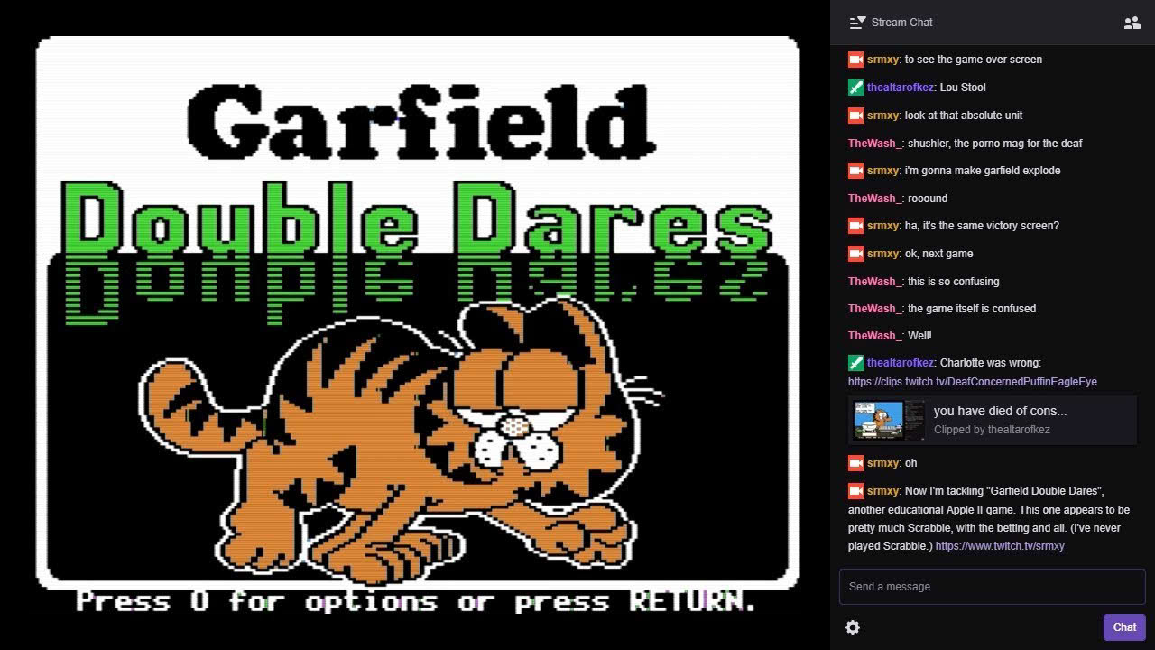 Garfield Double Dares (1985) - Apple II MiSTer FPGA Core - GARFATHON #3