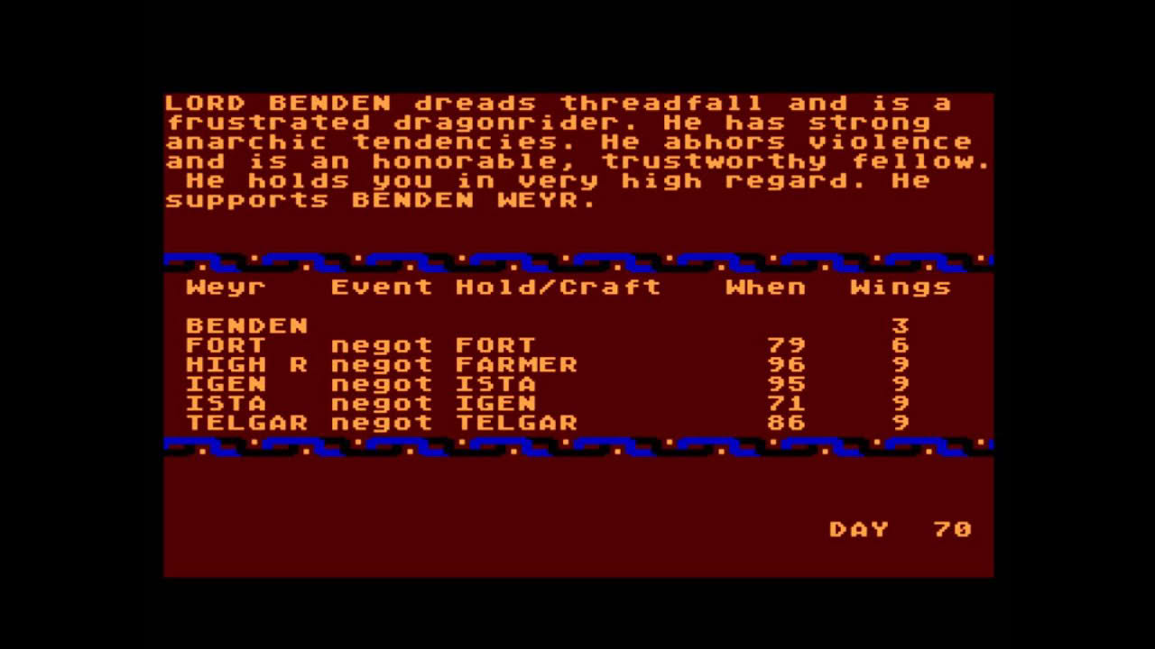 Dragonriders of Pern for the Atari 8-bit family