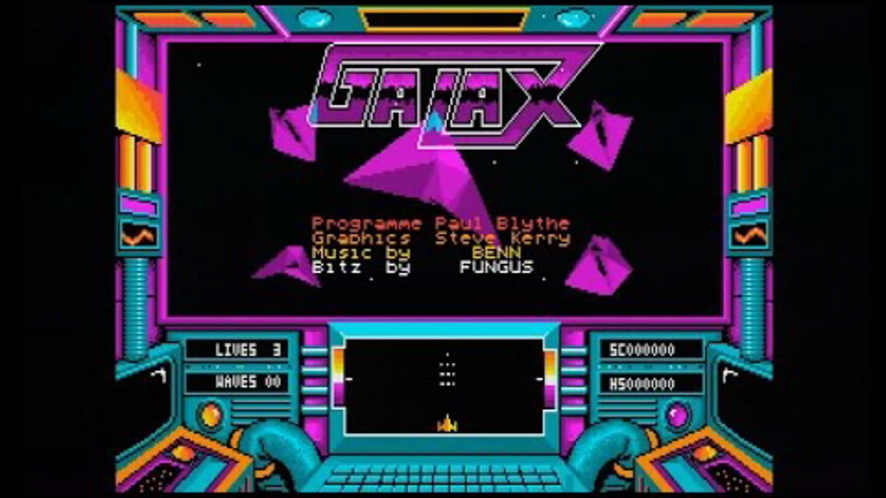 3D Galax - [Atari ST] Gameplay showing up to wave 14 (1987)