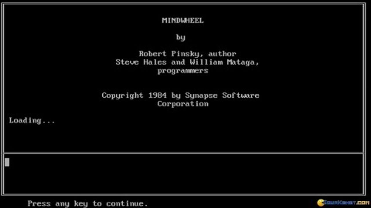 Mindwheel gameplay (PC Game, 1984)
