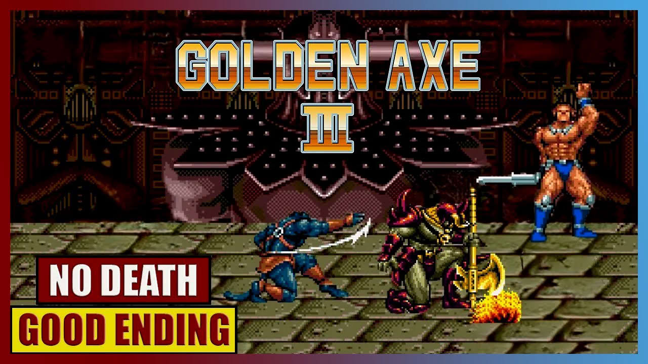 Golden Axe III - Full Co-op Gameplay - Hard Diff. GOOD ENDING (No Death) Sega Genesis/Mega Drive