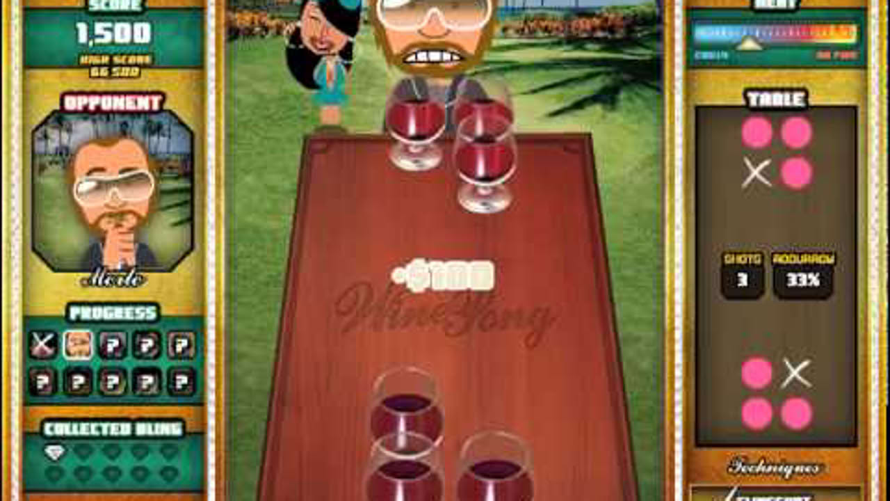 Wine Pong Adult Swim Games gameplay