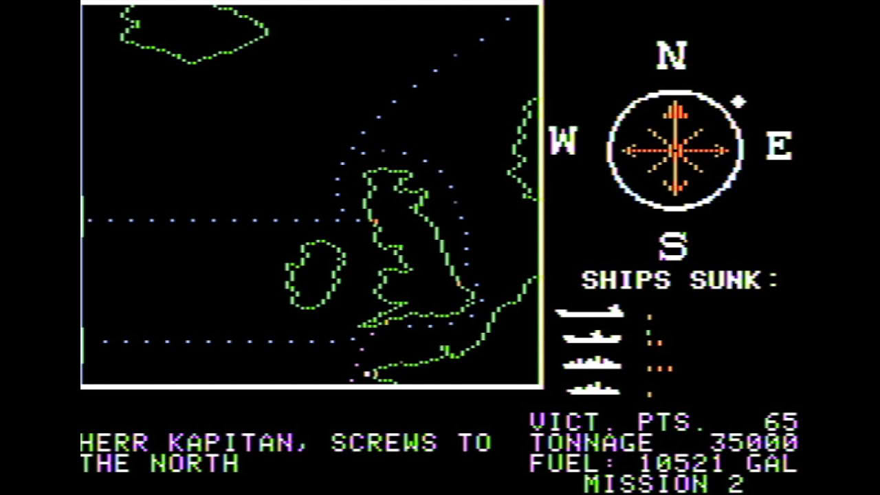 [Apple II] FATHOMS 40. 1982. Gameplay CAPTAIN.