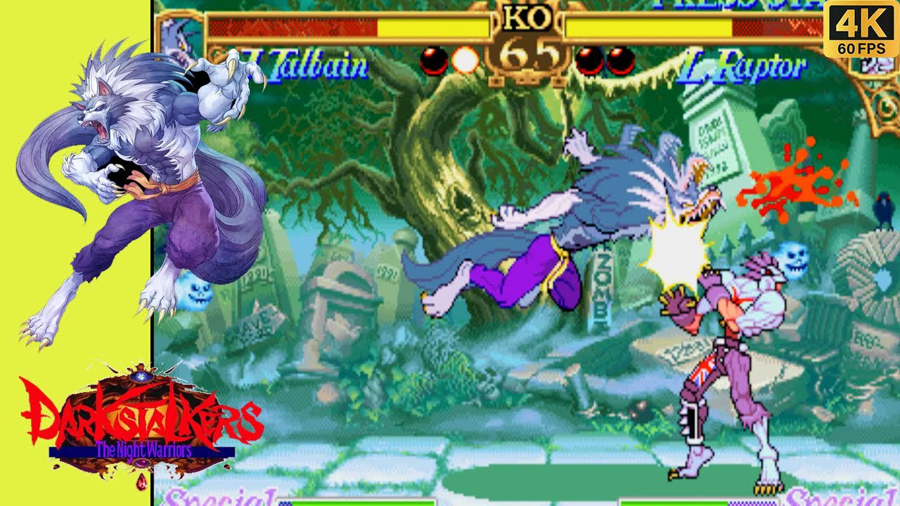 Darkstalkers - The Night Warriors (1994) - Arcade Walktrough - J. Talbain - 4K 60 FPS.