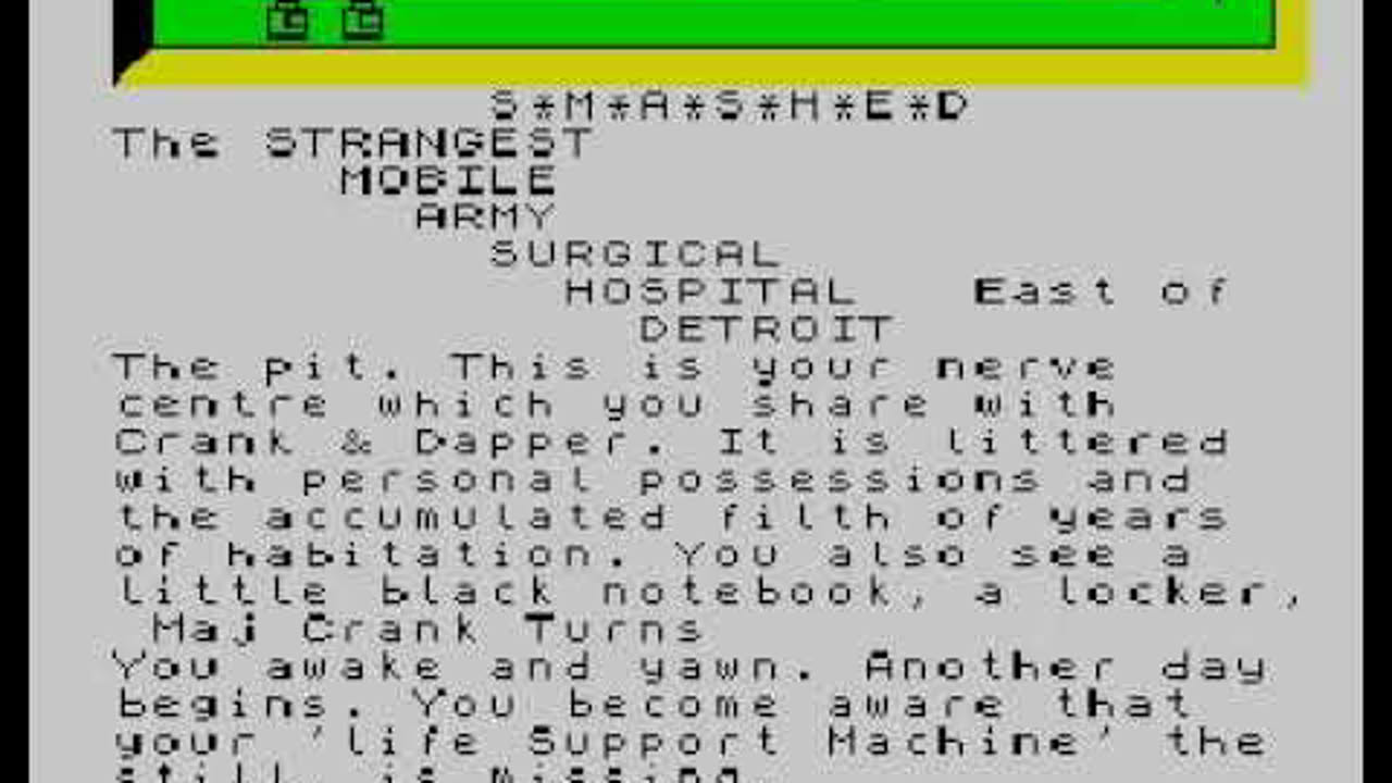 S.M.A.S.H.E.D. / SMASHED -- the Strangest Mobile Army Surgical Hospital East of Detroit ZX Spectrum