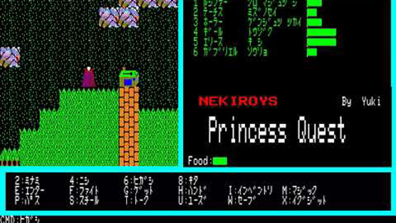 Princess Quest 1986Packs Electronica Pax Softnica Softonica YUKI FUJITSU FM 7 NEW FM 77AV FM 11 EX F