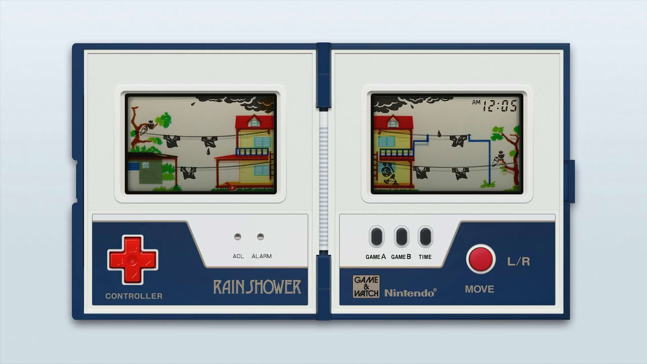 Game & Watch - Rain Shower (c)1983 Nintendo [MAME emulation footage]