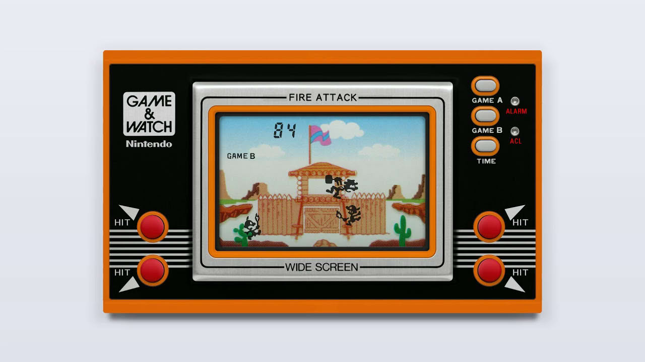 Game & Watch - Fire Attack (c)1982 Nintendo [MAME emulation footage]