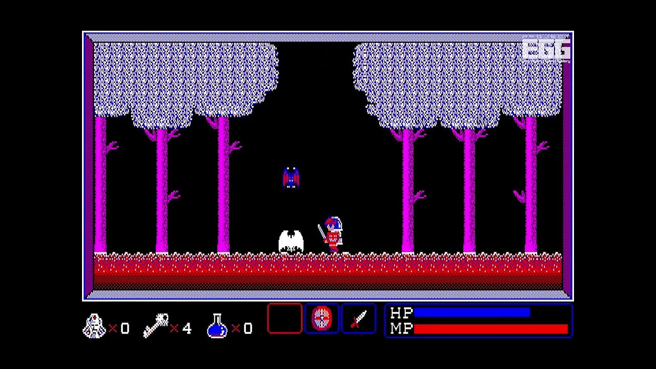 バビロン for FM-7（BABYLON / 80's Japanese old pc game）.Rise up to save Babylon! High speed action RPG.