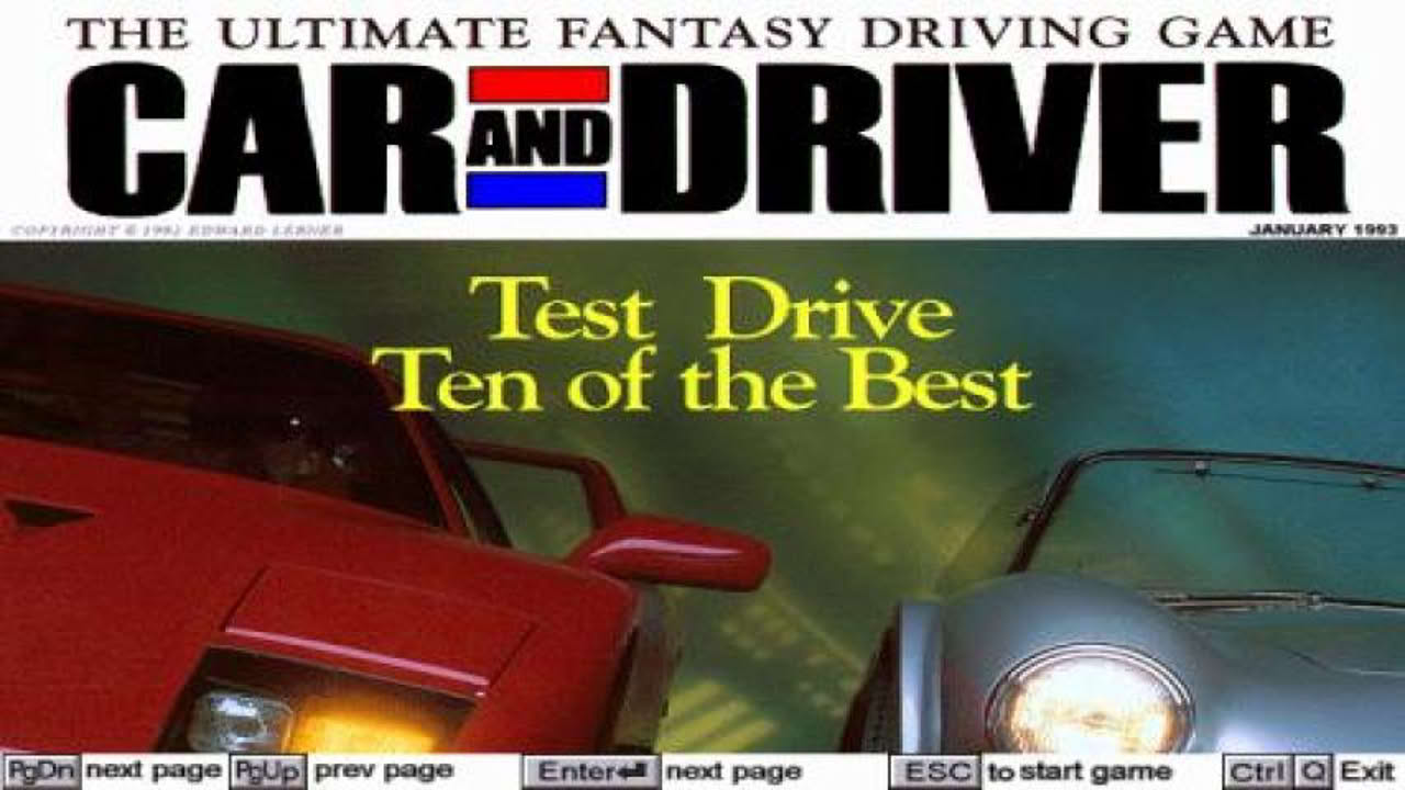 Car and Driver gameplay (PC Game, 1992)