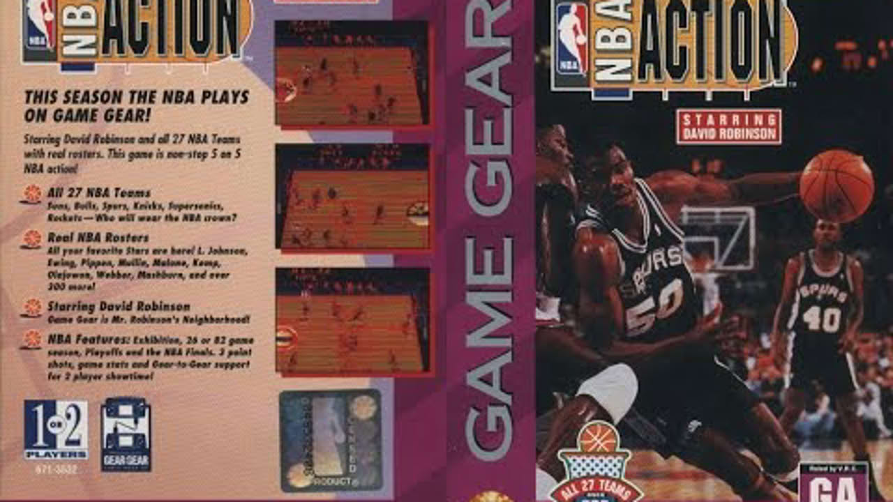 NBA Action Starring David Robinson (Sega Game Gear) - Portland Trail Blazers at San Antonio Spurs