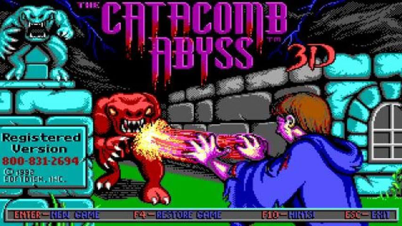 Catacomb Abyss 3D gameplay (PC Game, 1992)