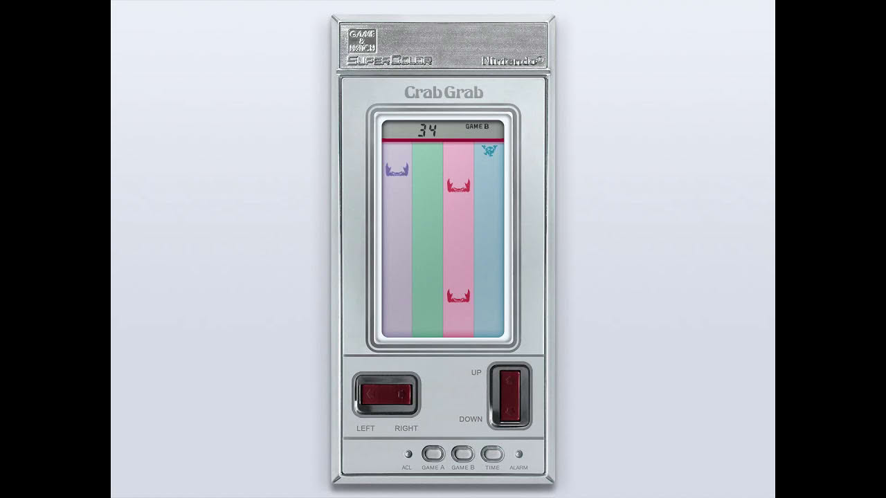 Game & Watch - Crab Grab (c)1984 Nintendo [MAME emulation footage]